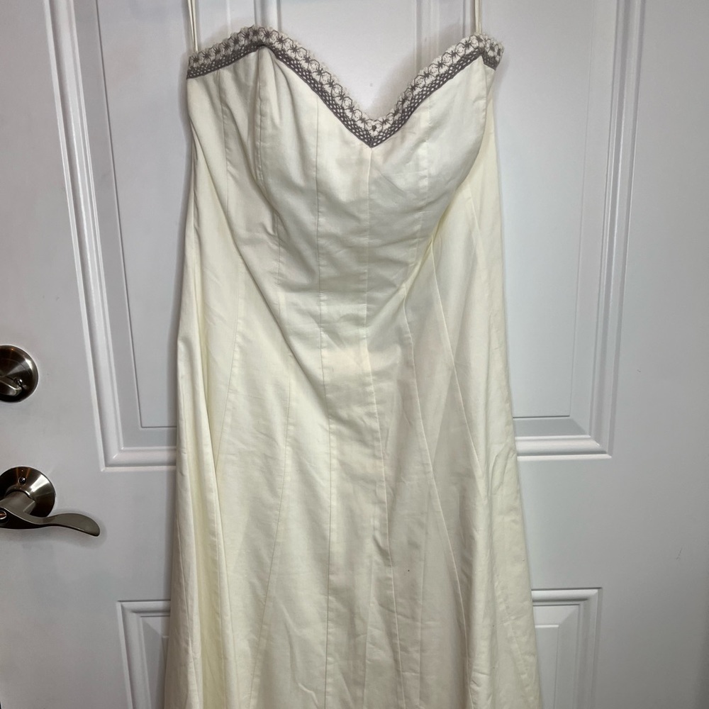 Strapless white dress!